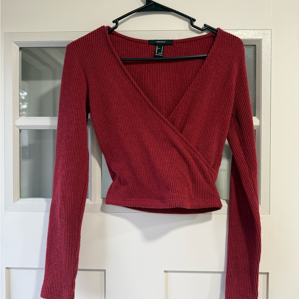 Red sweater top